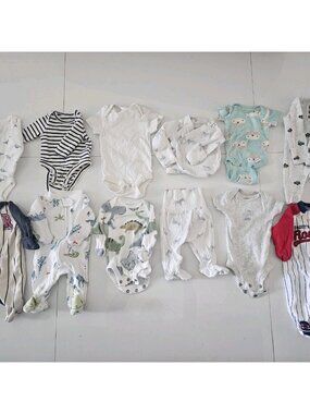 Preemie Baby Boy Clothes 12 Piece Bundle- Carter's - Gerber - Wonder Nation